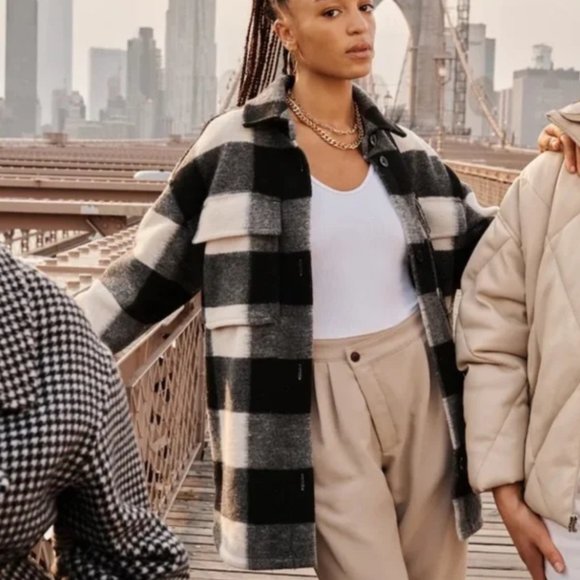 Abercrombie & Fitch Oversized Cozy Shirt Jacket oversized size Large NWT - Picture 3 of 6